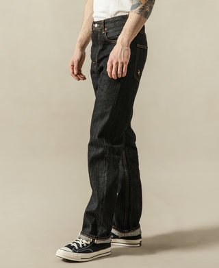 14 oz Selvedge Basic Straight-Fit Jeans - Black
