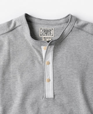 Vintage Long Sleeve Henley Shirt - Gray