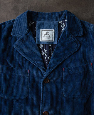 French Indigo-Dyed Corduroy Work Jacket