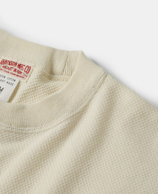 Waffle Knit Pattern Pocket T-Shirt - Apricot