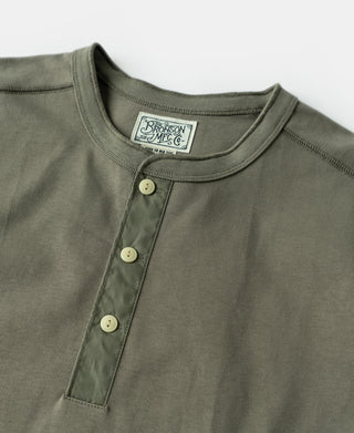 Vintage Long Sleeve Henley Shirt - Light Olive