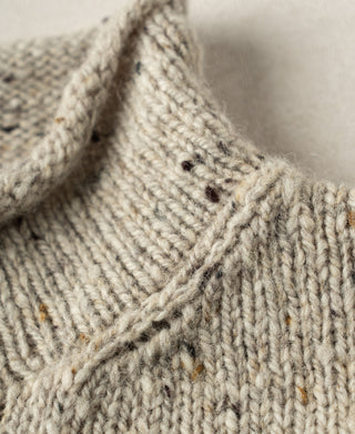 Roll Neck Pure Wool Fisherman Sweater - Ecru
