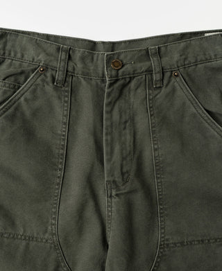 Canvas Double Knee Work Trousers - Dark Olive