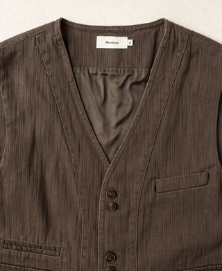1930s Herringbone Tailored Waistcoat