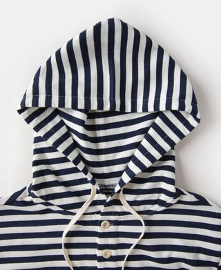 Classic Fit Breton Stripe Cotton Jersey Hoodie