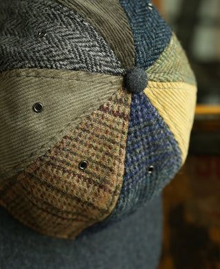 Harris Tweed Wool Herringbone&Corduroy Baseball Cap