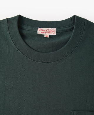 9.3 oz Cotton Oversize Tubular Pocket T-Shirt - Dark Green