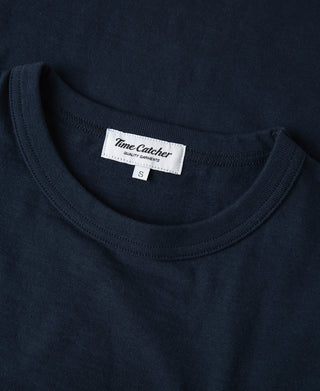 7.4 oz Slub Cotton Loopwheel Tubular Pocket T-Shirt - Navy