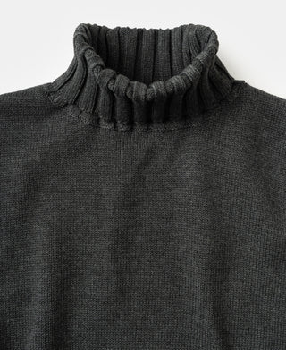 Wool-Blend Roll Neck Sweater - Dark Gray