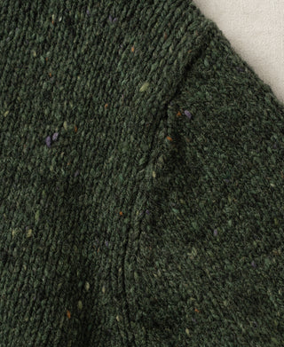 Roll Neck Pure Wool Fisherman Sweater - Dark Green
