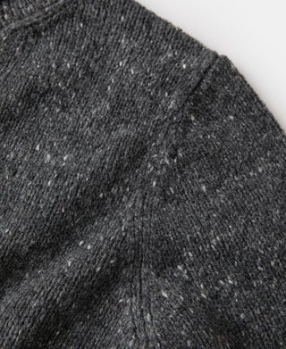 Roll Neck Pure Wool Fisherman Sweater - Dark Gray