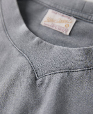 Suede Textured Drop Shoulder T-Shirt - Light Gray