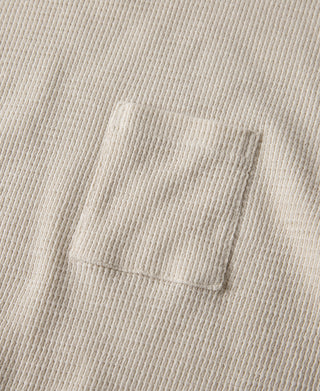 Honeycomb Waffle Knit T-Shirt - Oatmeal