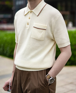 1940s Knit Trimmed Polo Shirt