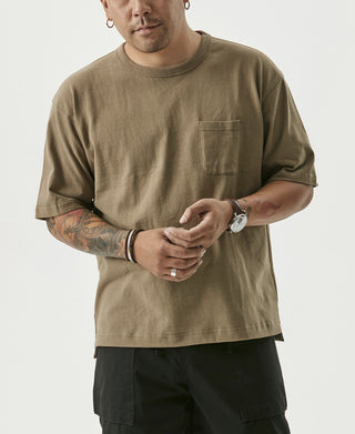 9.8 oz Cotton Classic Pocket T-Shirt - Khaki