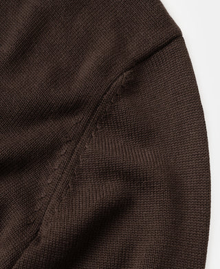 Wool-Blend Roll Neck Sweater - Coffee
