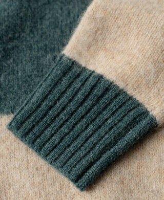 Brushed Wool Striped Sweater -  Blue/Apricot
