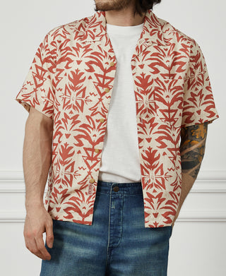 Plants Print Cuban Collar Aloha Shirt