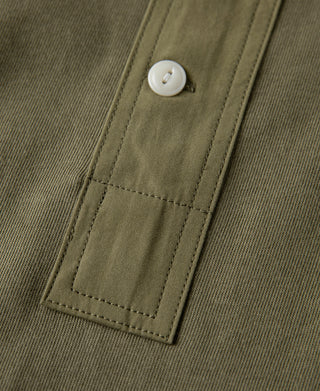 stitching detail of Green Short Sleeve Henley T-Shirt