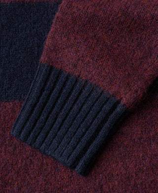 Brushed Wool Striped Sweater - Purple/Navy