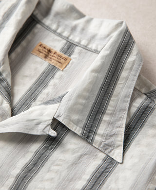 1940s Seersucker Stripe Shirt - White