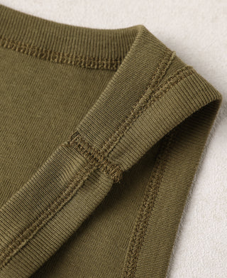 Military Cotton Tank Top - Olive