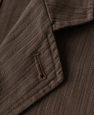 Blazer décontracté à chevrons style années 1930 - Marron