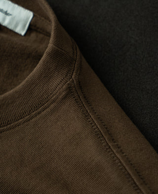 Regular Fit Heavyweight Tubular Jersey T-Shirt - Brown