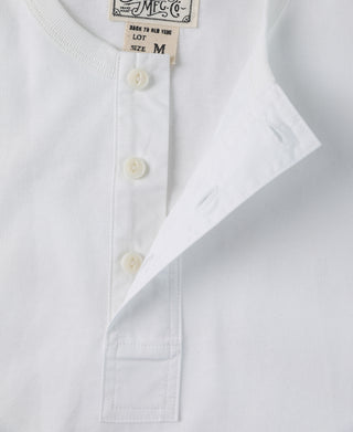 button detail of White Short Sleeve Henley T-Shirt