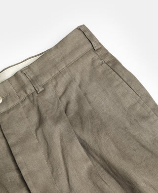 Lot 841 1940s Linen Two Tuck Slacks - Khaki Green