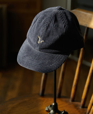 Embroidered Corduroy Baseball Cap - Navy