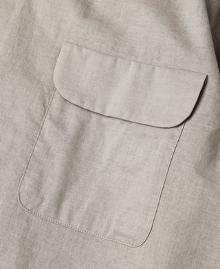 Lot 220L 1940s Linen-Cotton Open Collar Shirt - Khaki Gray