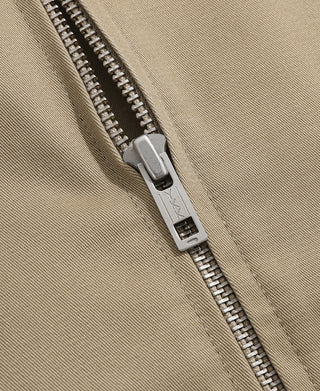 1950s Zip Up Campus Sport Jacket - Khaki