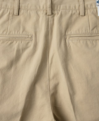 1930s IVY Style Double Pleated Chino Trousers - Khaki