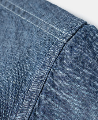 shoulder detail of 1943 Slub Cotton Chambray Work Shirt