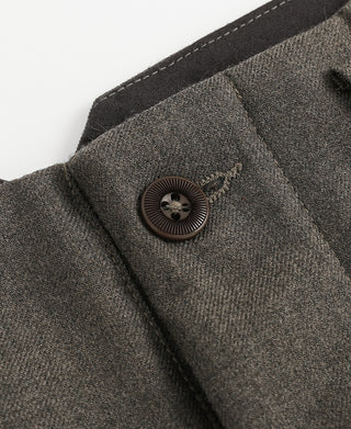Hollywood Waisted Wool Blend Trousers - Brown