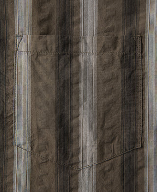 1940s Seersucker Stripe Shirt - Brown