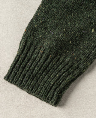 Roll Neck Pure Wool Fisherman Sweater - Dark Green