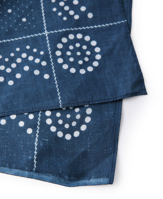 Indigo Dot-Print Cotton Bandana