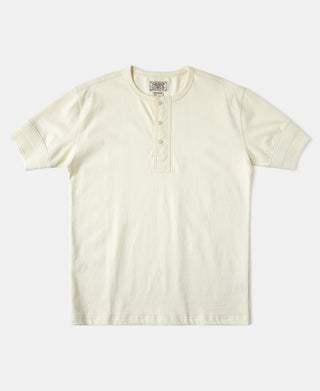 Vintage Short Sleeve Henley T-Shirt in Cream