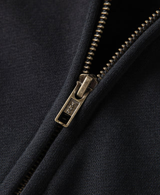 Heavyweight Terry Zip-Up Hoodie - Black