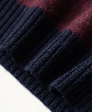 Brushed Wool Striped Sweater - Purple/Navy