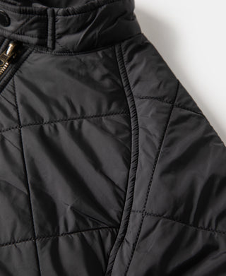 Reversible Diamond Quilted Stand-Collar Jacket - Black