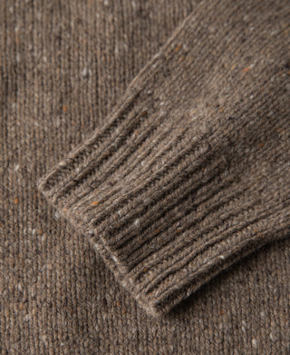Roll Neck Pure Wool Fisherman Sweater - Brown