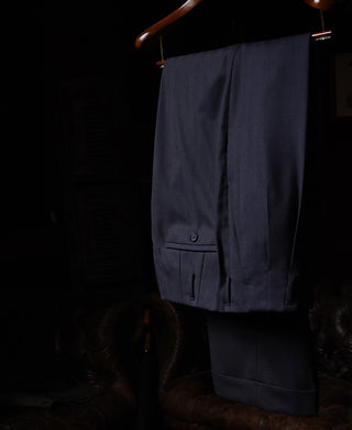 1930s Herringbone Double-Breasted Suit Trousers