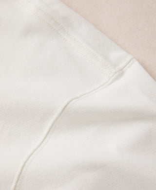 1930s 10.5 oz Cotton Loopwheel Tubular Henley Shirt - White