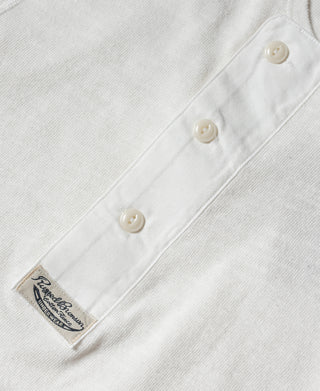 Side Closing Short Sleeve Henley T-Shirt - White