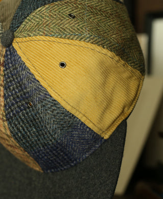 Harris Tweed Wool Herringbone&Corduroy Baseball Cap