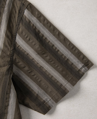 1940s Seersucker Stripe Shirt - Brown