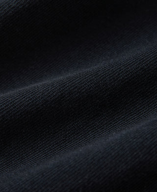 1930s 10.5 oz Cotton Loopwheel Tubular Henley Shirt - Black